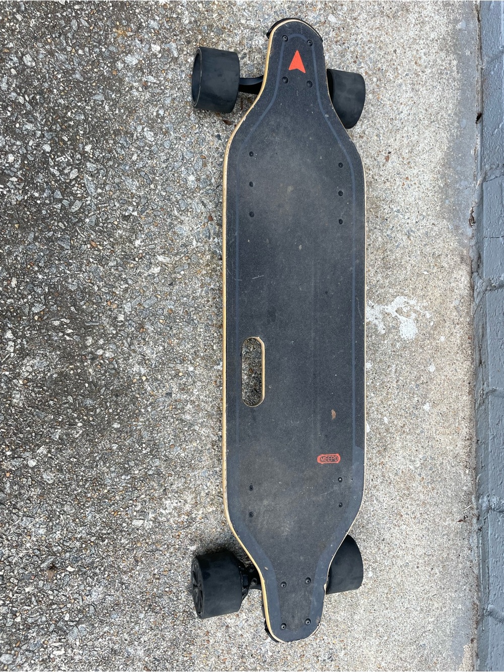 Meepo Black Electric Longboard with Cutout Handle